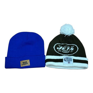 New York Jets Hat Cap Knit Beanie Pom Snap Back Mens Green White NFL Football